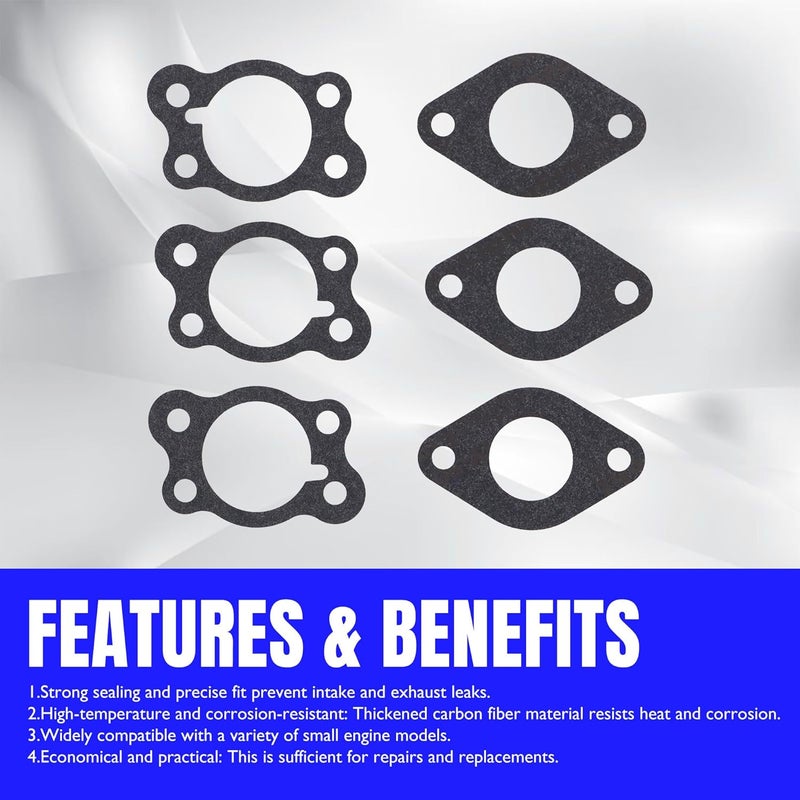OXCANO 6 PCS Carburetor Gasket Compatible with EZGO Gas Golf Cart 295cc 350cc 4-Cycle Robin Engine Marathon Medalist TXT Freedom ST Sport ST350 MPT Workhorse 800 875 1200 Club Clays Car Shuttle Series - Image 2